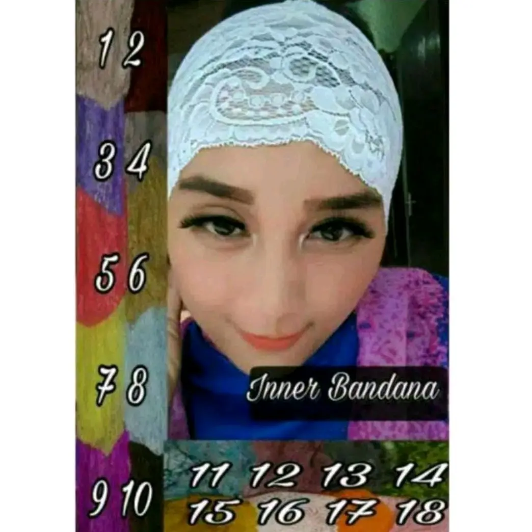 ZARELLMOUSLEM - INNER BANDANA BROKAT / INNER RENDA BROKAT / CIPUT BRUKAT / IKET BROKAT Dalaman Jilbab Kerudung Turki Instan seruty turkey coklat dalaman  jilbab