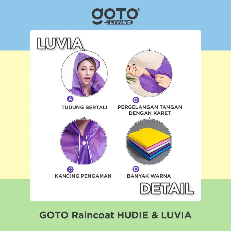 Goto [COD] Hudie Luvia Raincoat Jas Hujan Ponco Kelelawar Jumbo Pria Wanita 6