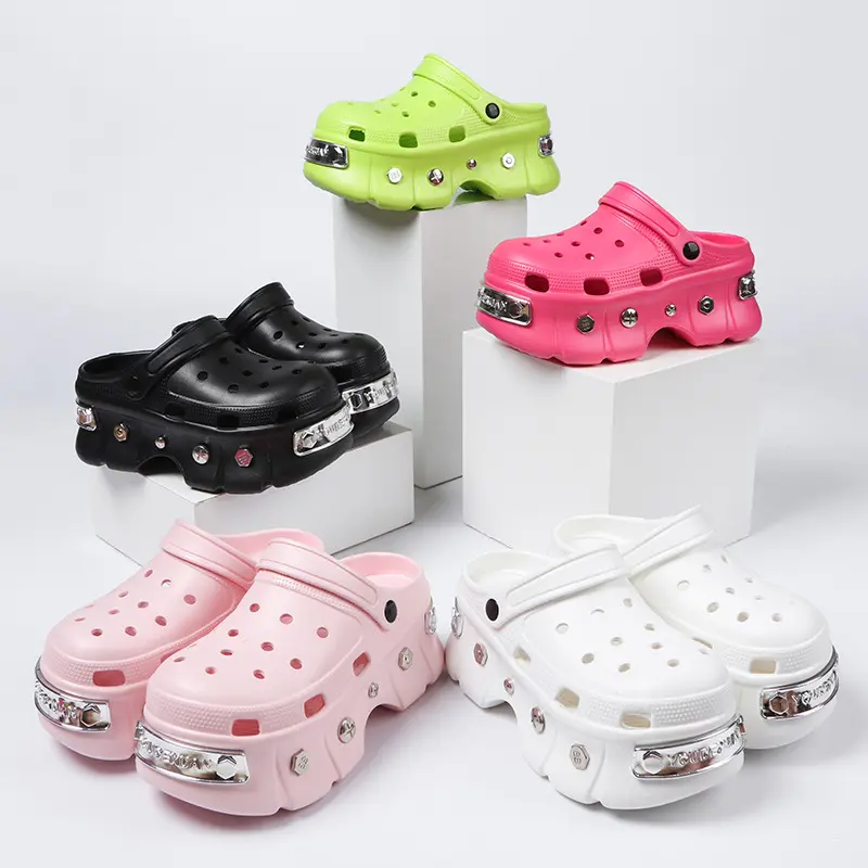 Platform High Heel Platform Sandals Shoes Women Summer Shoes 2025 New Punk Rivet Platform Sandals Candy Color EVA Material Lady Casual Footwaer 0