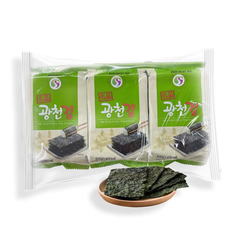 [ LỐC 15 GÓI ] Rong Biển Sấy Khô SAMJIN HEALTH - 4gram / gói Snack Lá Rong Biển Ăn Vặt Seafood rong  bien
