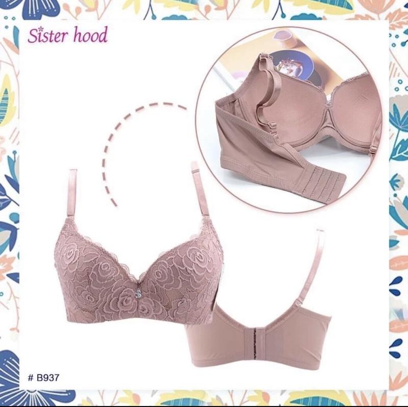 B937_Áo Thái lan có gọng, áo không mút cup C chất ren Sisterhood - Tân Uyên Shop Nữ Top Bra Đen Voi Women áo ngực áo ngực nữ áo lót