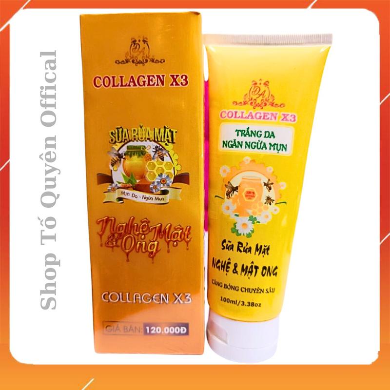  Sữa Rửa Mặt nghệ và mật ong Collagen x3 Mỹ Phẩm Đông Anh Skincare Dưỡng Da 