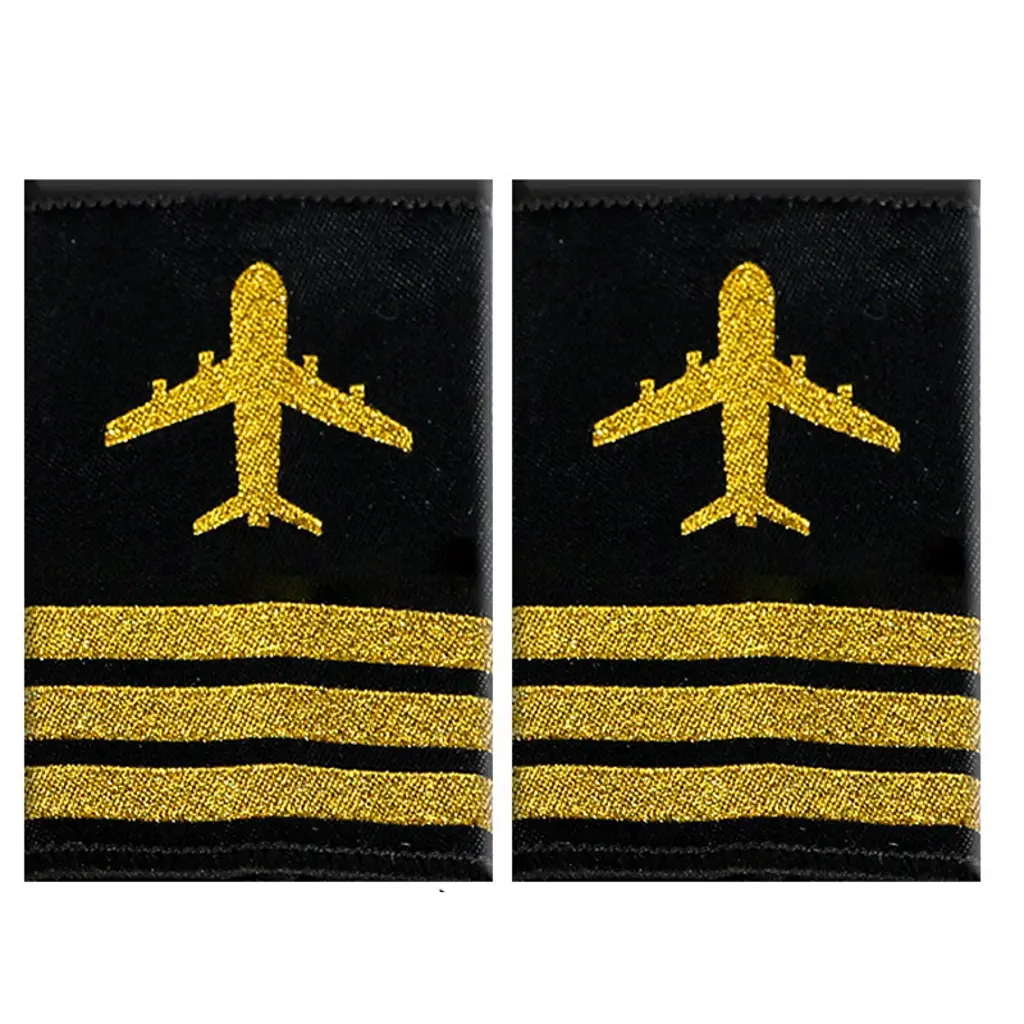 Pilot Epaulets Aviation Professional Pilot Epaulet Stage Performances Props Epaulet Uniform Accessories 2PCS