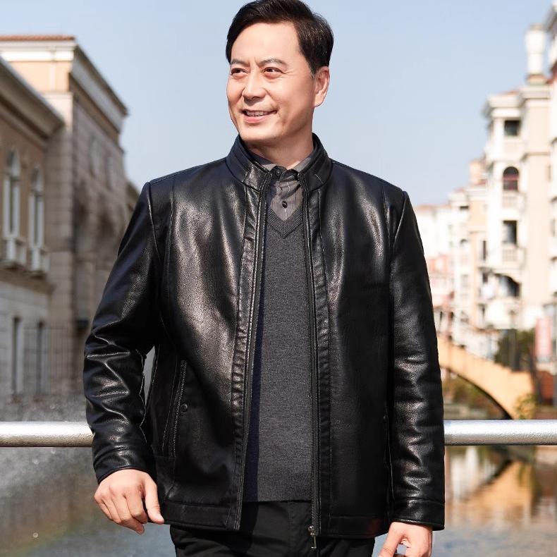 Áo khoác da nam Quảng Châu - Thời trang Menswear - Jacket aodanam Kem Nhung Ong