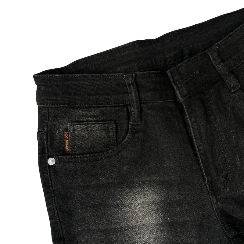 M-24: QUẦN JEANS NAM CAO CẤP ĐEN  RÁCH THỜI TRANG FORM SLIM Menswear Pants TOP Có Túi 4