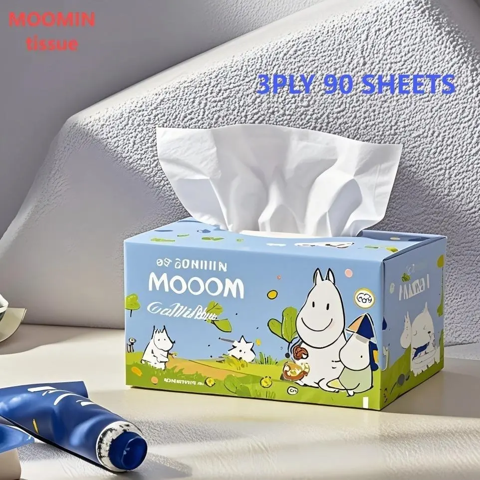 Giấy Vệ Sinh 90 miếng Khăn giấy xanh thân thiện với môi trường Moomin: sợi tự nhiên, bảo vệ hệ sinh thái, thích hợp cho nhiều dịp làm sạch khác nhau rut giay khăn  khô khăn  giấy khăn  ướt lamy giấy  cuộn  vệ  sinh
