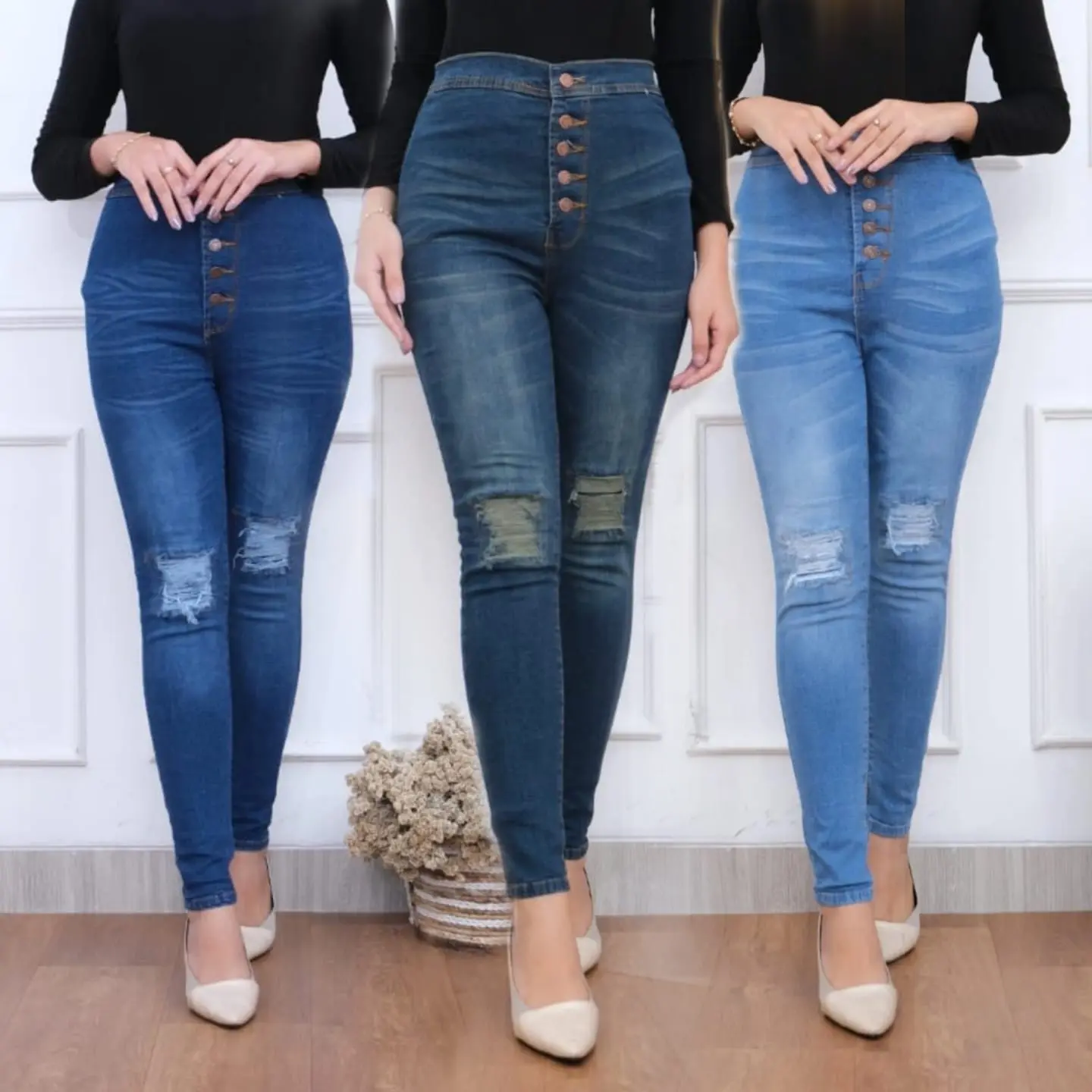 Highwaist Jeans Kancing 5 Tiara
