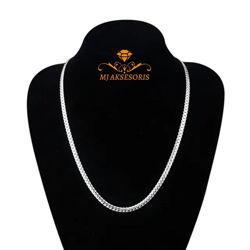 Kalung Sisik Naga Titanium Silver Stainless Anti Karat