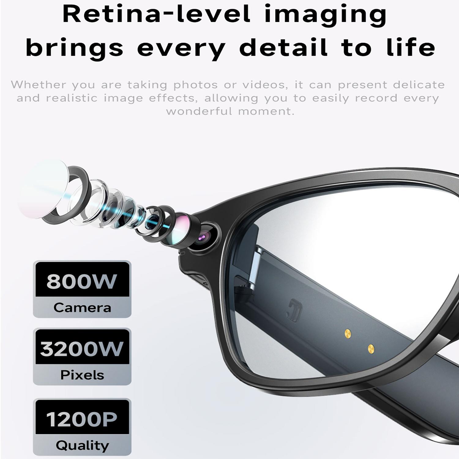 Smart Glasses Voice Assistant Translate Touch Control Recording Video 800W Camera Waterproof Bluetooth Call Smart Sunglasses - Image 4