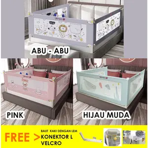 MOMMY JAY Baby Bedrail Bedguard Fence Pembatas Pengaman Pagar Kasur Ranjang Tempat Tidur Anak Bayi Bed Rail Safety Guard