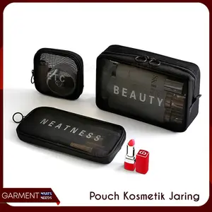 Tas Kosmetik Travel Pouch Jaring Tempat Sabun Charger Make Up Dompet Bag Organizer Washbag Premium