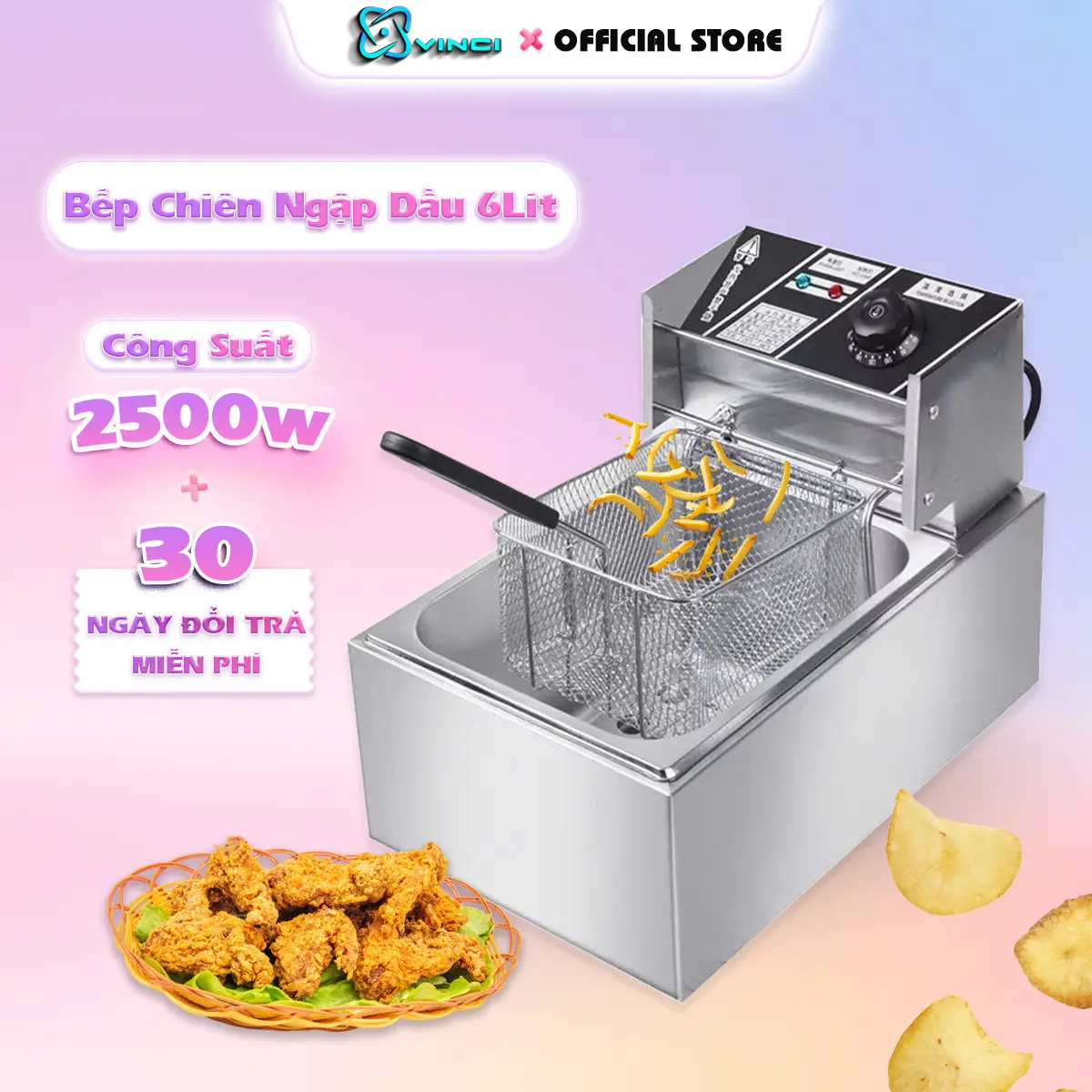 Bếp Chiên Nhúng, Bếp Chiên Chính Hãng Siêu Bền 6L, 12L Inox Cao Cấp, Chiên Ngập Dầu BH Chính Hãng 12 Tháng bếp chiên dầu  tách nước bếp  chiên