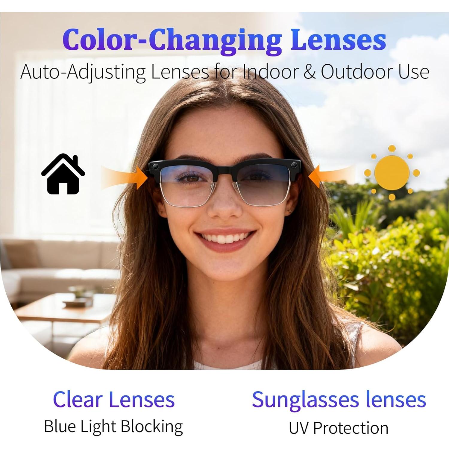 New AI Smart Glasses Men Women with 800W HD Camera Video Shooting Translation Glasses Call UV & Blue Light Protection Sunglasses - Image 11