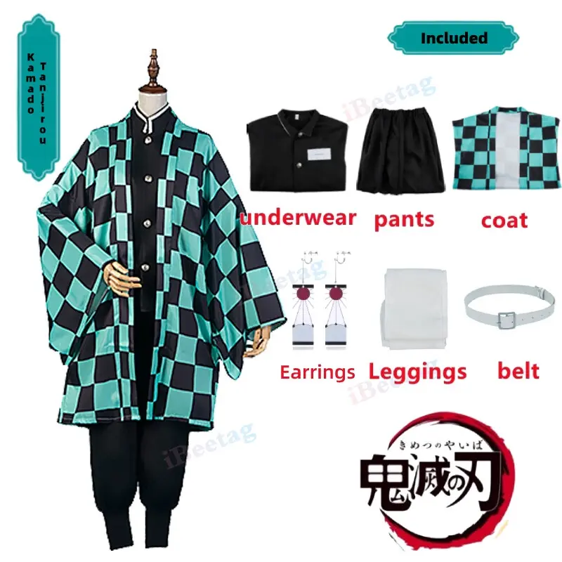 Áo choàng cosplay Demon Slayer Kamado tanjrou kimetsu no Yaiba, dành cho người lớn và trẻ em, phong cách Anime 1