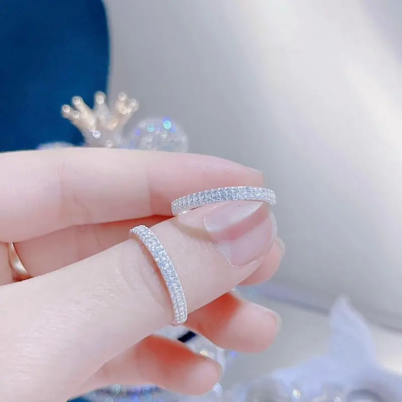 Nhẫn bạc 2 hàng đá [ThuHoai_Jewelry]