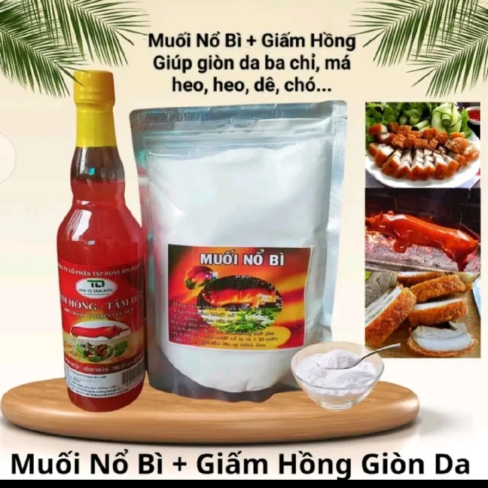 1kg muối nổ bì + 1 chai dấm