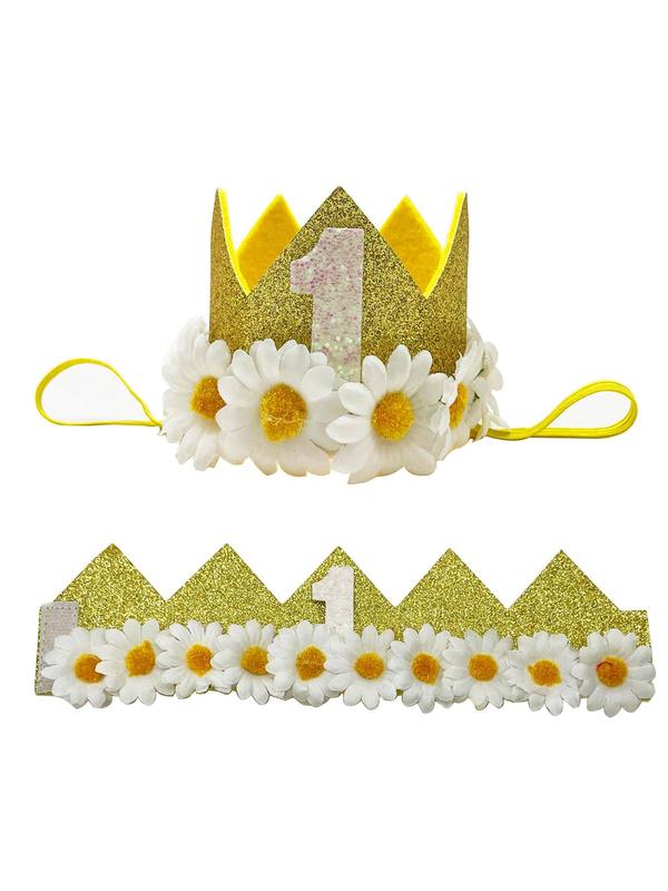 Daisy Flower Crown Design Crown, Birthday Party Crown, Fashion Hair Accessories for Women & Girls, Party Supplies 5