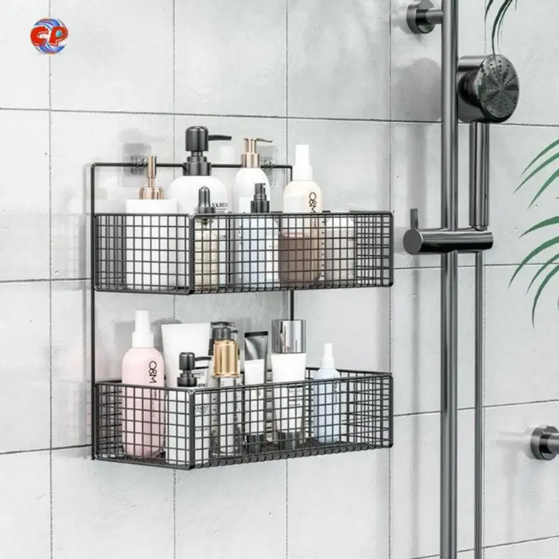 Kệ đựnġ Đồ Nhà Tắm Dán Tường Hình Chữ Nhật, Kệ Thép Sơn Tĩnh Điện Nhà Tắm Đa Năng Tặng Kèm Miếng Dán 2