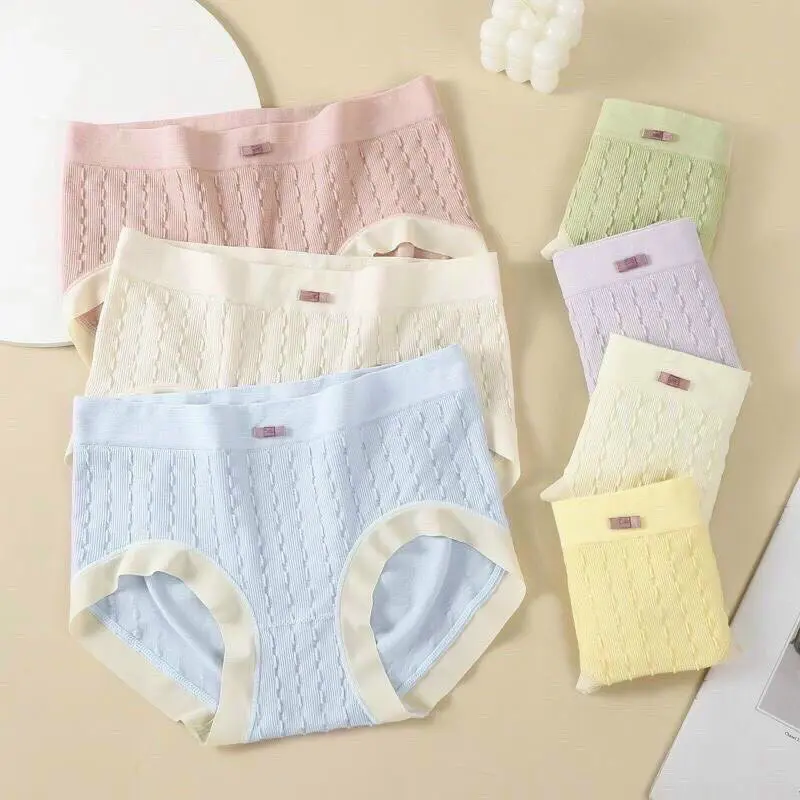 Set 10 Quần Lót Nữ Cotton Dệt Kim Co Giãn 4 Chiều Viền Lụa Đính Nơ,Thoáng Mát, Quần Chíp Nữ 0