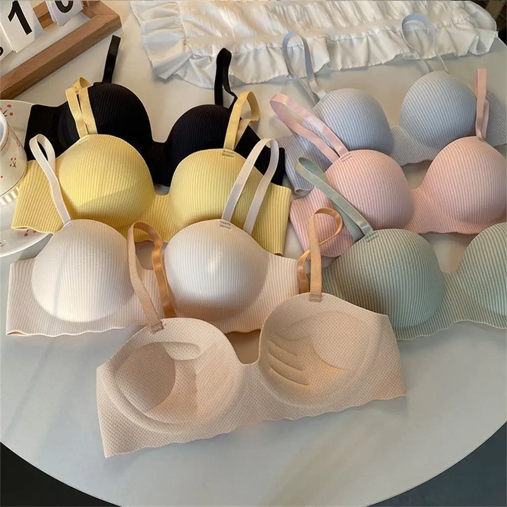 Soft Bras Push Up Seamless Underwear For Women Solid Color Wireless Lingerie One-pieces Gather Convertible Straps Brassiere Bralette