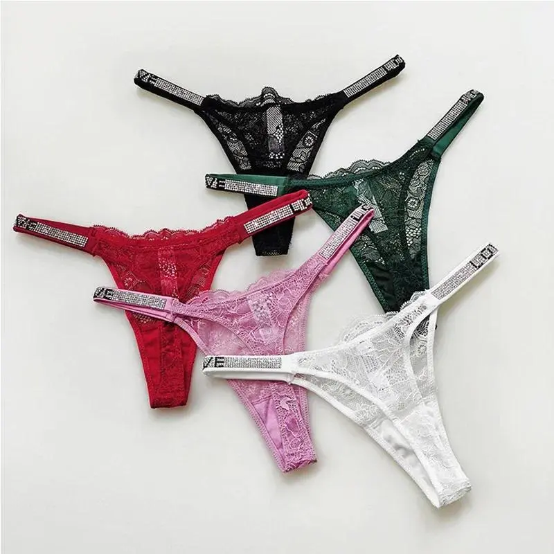 Quần Lót Nữ, Ren Trong Suốt, G String,  Bí Mật Tình Yêu, Quần Lót Thong Kim Cương Giả, Đồ Lót Cạp Thấp, Đồ Lót
