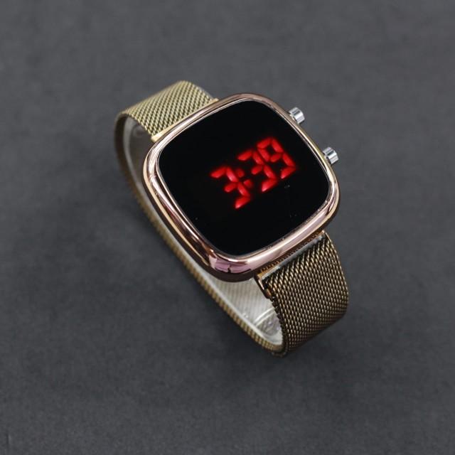 JAM LED WATCH MAGNET DIGITAL Stainless Elegan Wanita