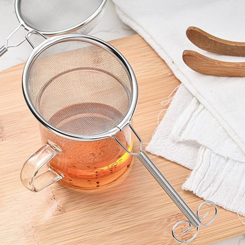 Product Introduction of New Stainless Steel Wire Fine Mesh Flour Sieve Portable Wire Mesh Filter Tea Strainer Colander Kitchen Tools Coffee Matcha Powder Filter 18