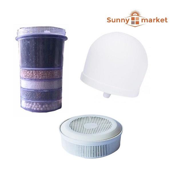  Bộ linh kiện lọc nước 3 món  đá khoáng lõi lọc 5 tầng nấm sứ  lắp đặt cho các loại bình lọc nước 