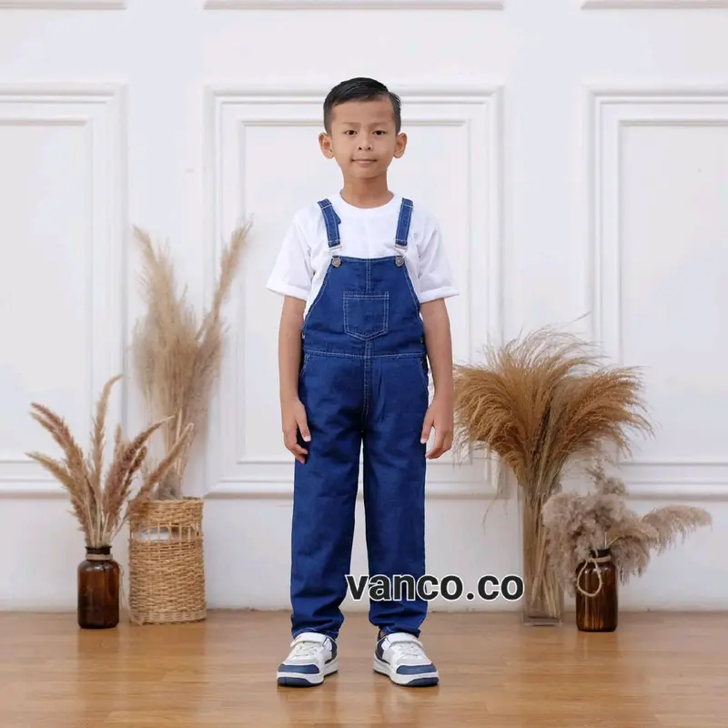 OVERALL JEANS ANAK 4-10 TAHUN - Jumpsuit Baju Kodok Anak Unisex 1