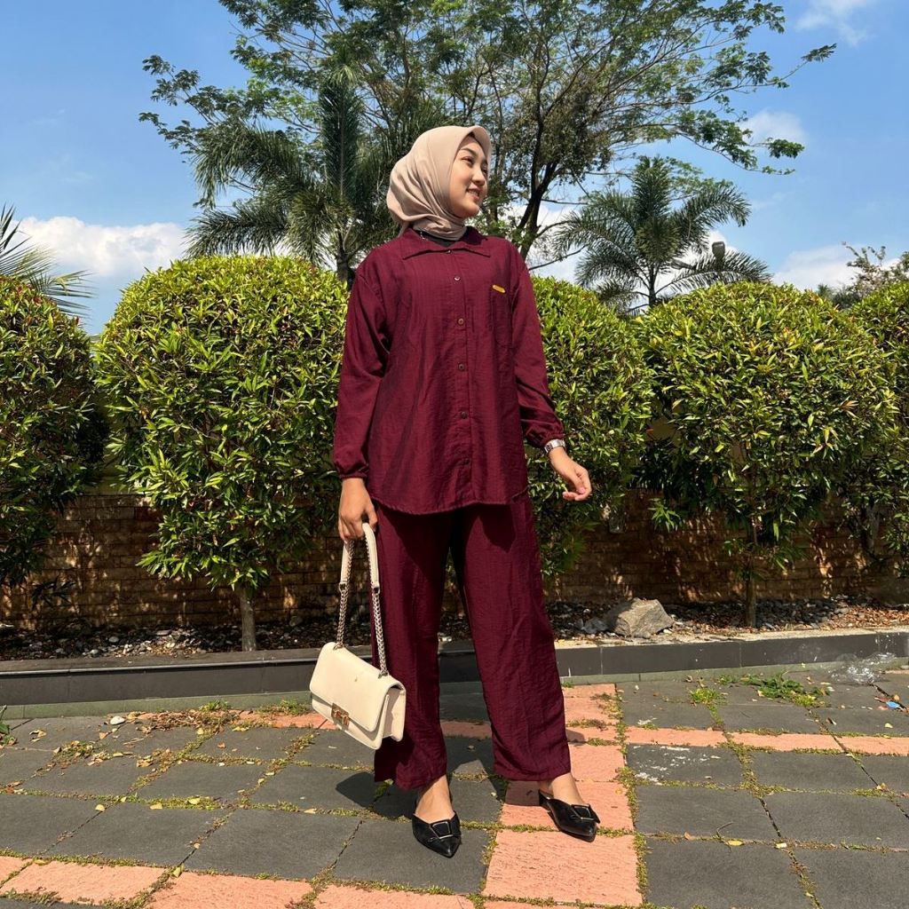 Cod 100 ribu 2 setel Paket Hemat one set cringkel airflow premium / one set wanita terbaru 2025