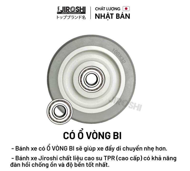 Product Introduction of Bộ 4 bánh xe cao su mini xoay 360 độ, bánh xe TPR chống ồn Jiroshi, loại cọc vít M8 có khóa 9