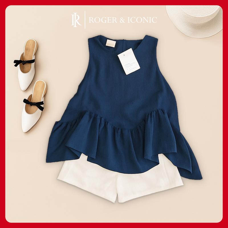 Set Đũi Nữ Babydoll Kiểu Dáng Peplum Dễ Thương Xinh Xắn Set Đồ Nữ Đẹp Chất Đũi Mát Thích Hợp Mặc Nhà Đi Chơi Đi Dạo 