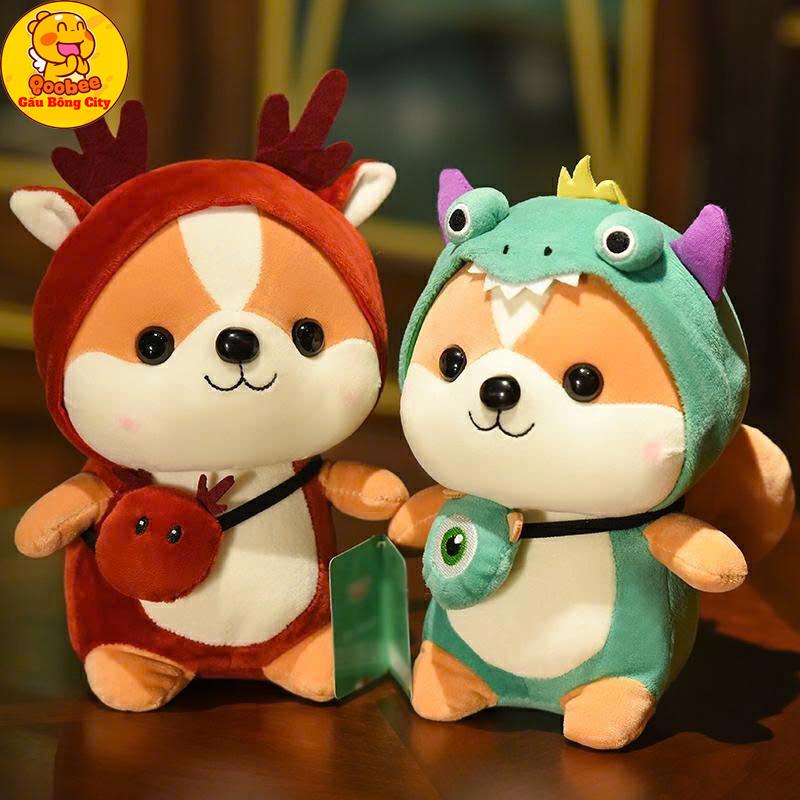 Gấu Bông Chó Shiba Cosplay Được Chọn Màu - Chó Nhồi Bông Cao Cấp Gấu Bông City