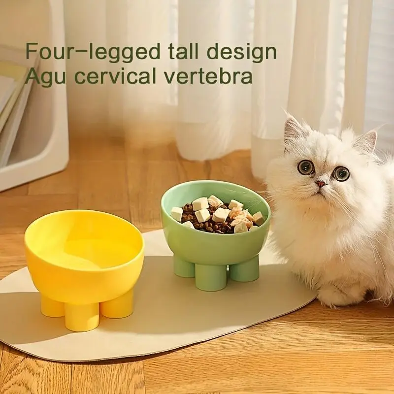 Stylish Raised Pet Bowl: Ergonomic Height, Anti-Spill Base. Multi-Use (Food/Water/Snacks). Pet Supplies Must-Have!