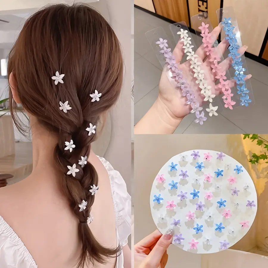 10PCS / SET JEPIT RAMBUT ANAK KOREA MODEL BUNGA SAKURA / JEPITAN RAMBUT ANAK PONI / JEDAI MINI BABY