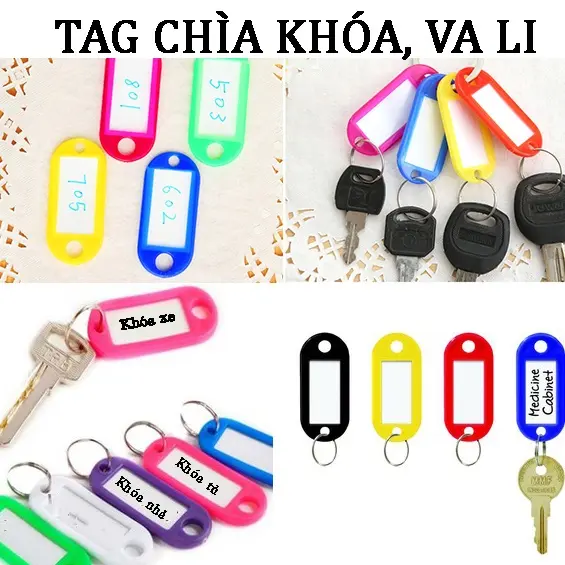 Thẻ Ghi Nhớ Gắn Móc Khóa - Nhãn Tag Name Móc Chìa Khóa Đánh Dấu Số Phòng, Hành Lý, Vali Tiện Dụng