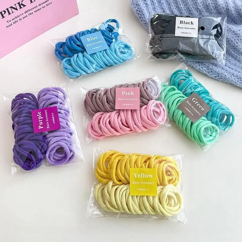 Dây Buộc Tóc Nylon, Dây Buộc Tóc Đàn Hồi, 50 Cái, Dây Buộc Tóc Co Giãn, Dành Cho Phụ Nữ, Dây Buộc Tóc, Dây Buộc Tóc, Băng Đô, Phụ Kiện Tóc Đơn Giản 3