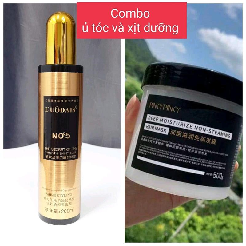 Combo Ủ tóc Pinky và xịt dưỡng tóc No5 suôn mượt, phục hồi Women