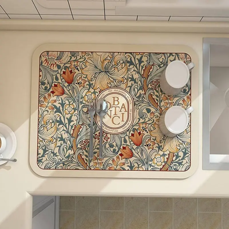 Fast Dry Kitchen Countertop Mat Table Mat Sink Mat Sink Absorbent Mat Utensil Drying Mat Diatomite Oil control and waterproof