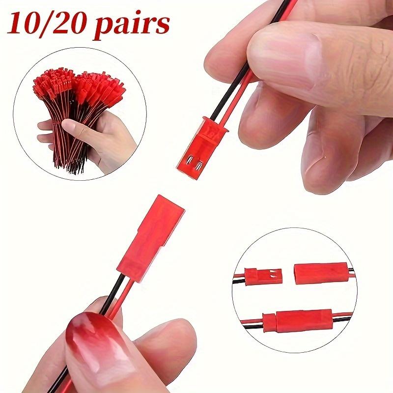 Product Introduction of Đầu Nối Kéo Ra JST 2P, 10 / 20 Cặp, Phích Cắm Nam Và Nữ, Dây Dẫn Điện 10 / 20cm, 22AWG, Thiết Bị Đầu Cuối Đầu Nối Không Khí, Thích Hợp Để Kết Nối Dải Đèn LED, Đồ Chơi Điều Khiển Từ Xa Và Pin 10