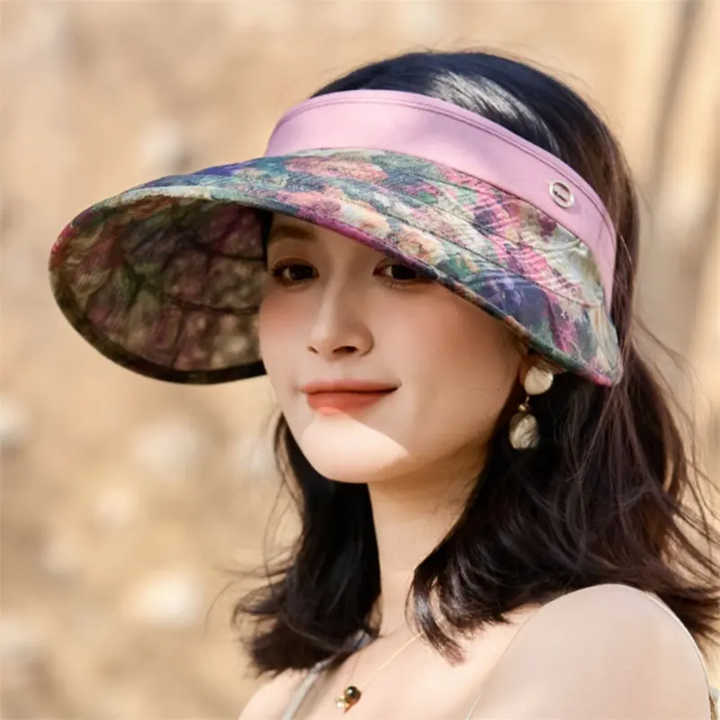 Summer breathable thin print outdoor UV protection visor