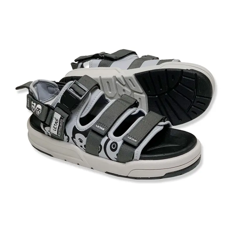 Giày Sandal Hiệu LETAS Nam Nữ 3 Quai Ngang Dán Xé Quai Hậu Tháo Rời D714 2