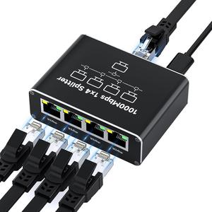 Bộ Chia Mạng RJ45 Gigabit, Cáp Ethernet, Bộ Chuyển Đổi Bộ Chia Một Đến Bốn, Bộ Chuyển Đổi Một Đến Bốn, Bộ Chuyển Đổi Mạng Băng Thông Rộng