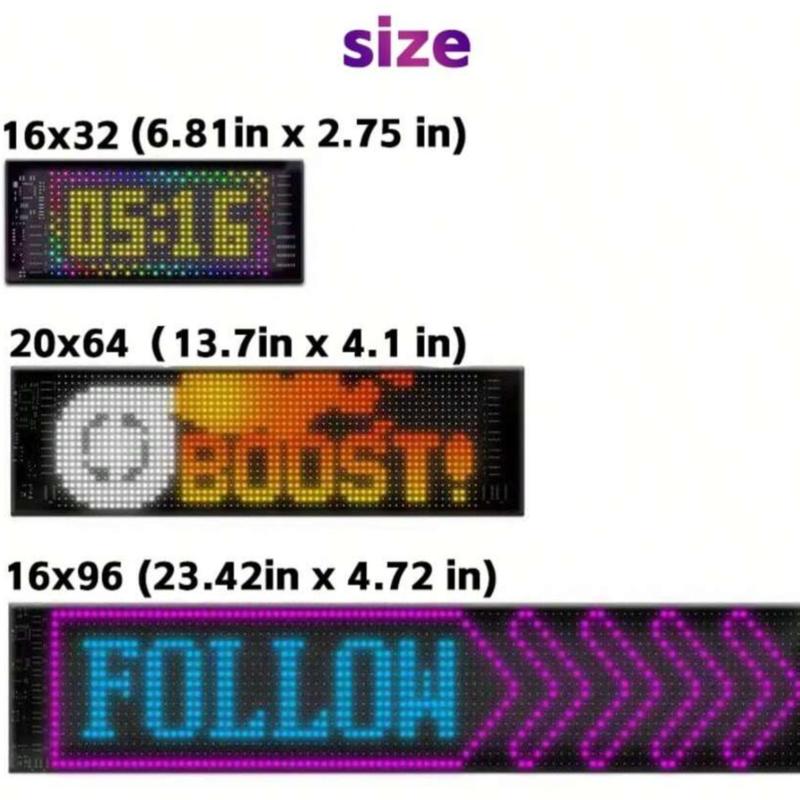 Car LED Sign, 1pc APP Control Car LED Matrix-Pixel Panel, Car Decorative Light, Universal Car Interior Accessories 1