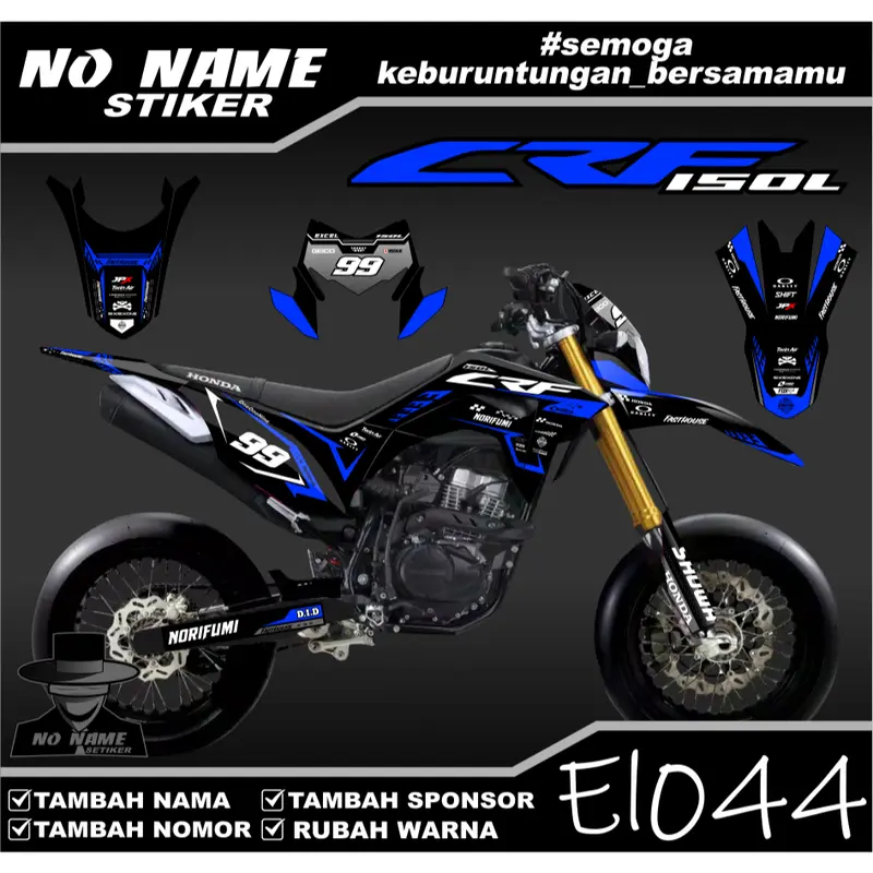 Sticker Setiker Stiker Decal CRF 150 L- (El044) Minimalis Fullbody-Dekal CRF 150 L Trail Supermoto 5