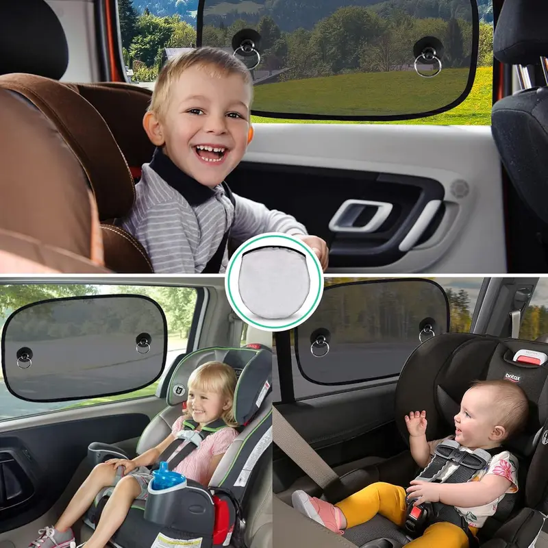 Car Sun Shade, Car Window Shades for Baby, Side Windscreen Window Sunshades, 2 Pack Universal Baby Window Shade, Blocking Harmful UV Rays Sun Glare Heat for Baby Kids Pets, 50 x 30 CM 6