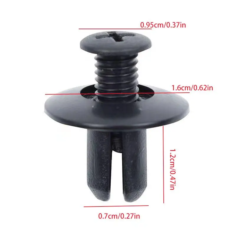 8mm Plastic Rivets Fasteners Screw, Car Bumper Fender Black Rivet, Car Fastener Clips for Toyota Focus Kia Nissan Yamaha 1
