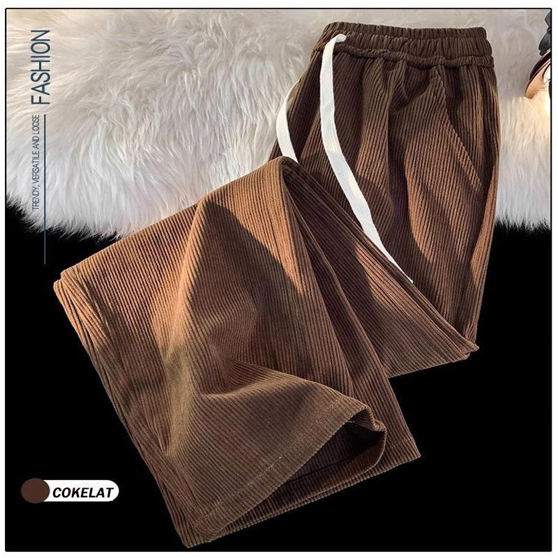 celana corduroy pria celana cargo corduroy pria celana korea Celana Kasual hitam Casual Model lurus pria celana korduroy Mode retro gaya Korea kain tahan kerut Mode untuk Korduroi Celana Kasual celana kargo premium celana gombrang pria 3
