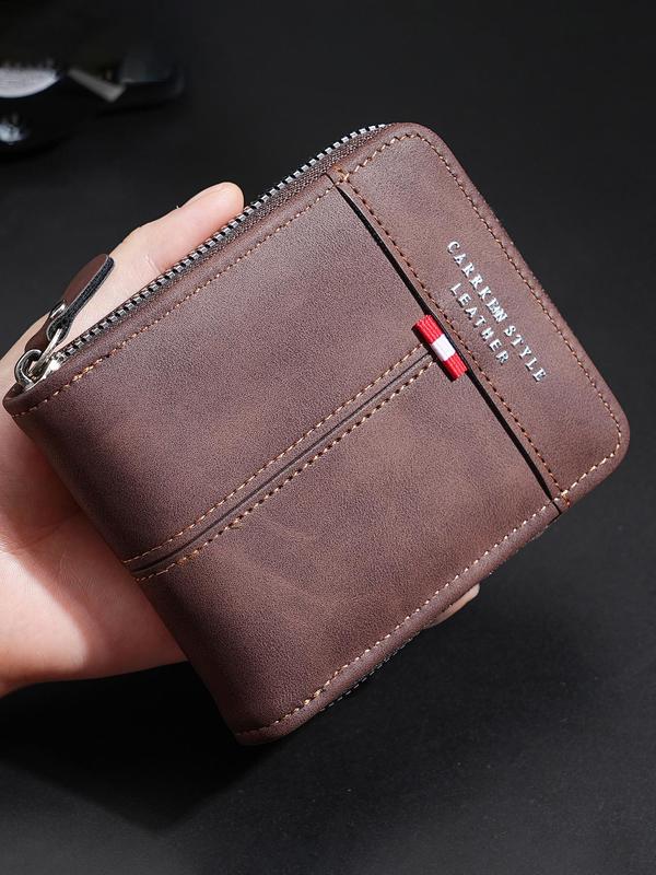 Men's Business Fashion Bifold Wallet with Card Slots,  Simple Style Plain Color Wallet & Card Holder, Casual Trendy Wallet for Work & Daily Use 3