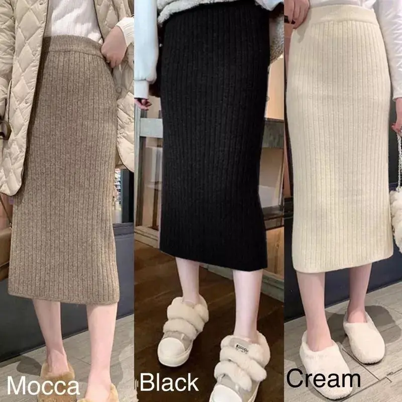 Zoey Rok span rajut 7/8 / Rok span rajut polos / Bawahan wanita / Korean style /syafiqa21 0